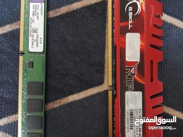 للبيع: رامات DDR3 – Kingston 8GB + G.SKILL 4GB – بحالة ممتازة