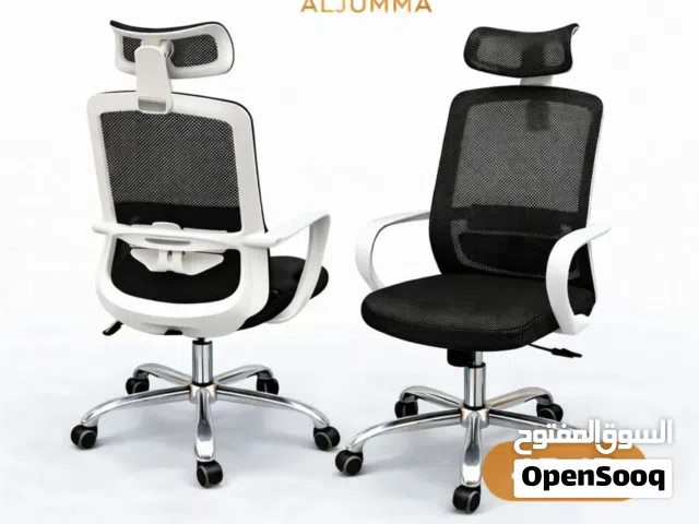 كرسي شبك ملون مع مسند رأس اختار اللون اللي بناسب مكتبك تصميم مريح وعملي قاعدة كروم قويةمناسب للمكاتب