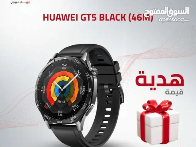 HUAWEI GT5 BLACK (46M) NEW /// ساعه هواوي جي تي 5 اسود مقاس 46 ملي الجديد