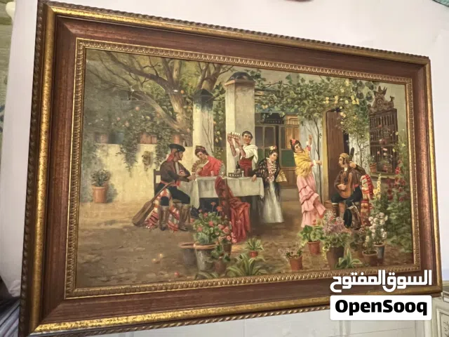 لوحة زيتية أثرية أصلية للفنان الإسباني ريكاردو بروجادا (قرن 19/20) مع إطارها الأصلي Ricardo Brugada