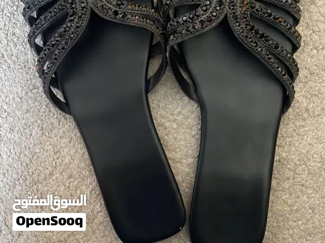 Black gem sandals
