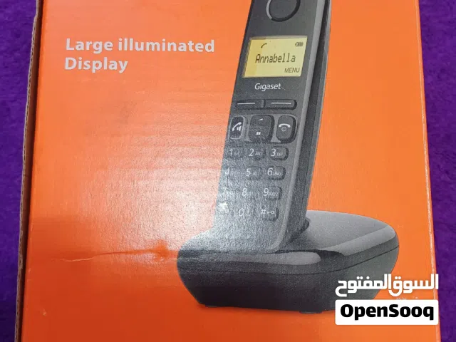 تلفون لاسلكي بكرتونته بحالة الجديد مع بطاريات بحالة جيدة مع مميزات مريحة للاستخدام اليومي