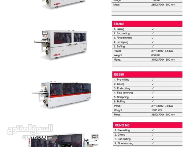 معدات ومكائن نجارة جديدة