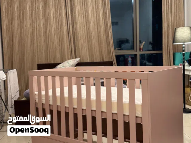 3-in-1 Convertible Baby Crib with Mattress – Full Wooden  Like New  AED 899 (Negotiable)
