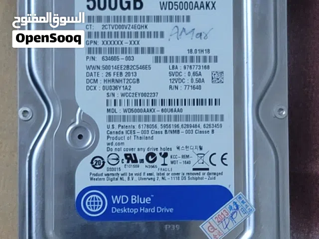هاردسك داخلي Western Digital Blue سعة 500 جيجابايت 25 الف يمني جنوبي