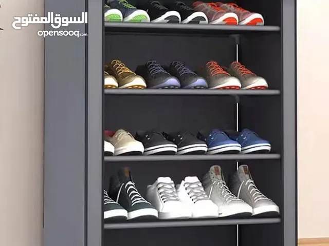 جزامة احذية قماش 5 دور مدعمة بقوايم استيل قوية ورفوف وغطاء قماشي ومفصلات بلاستيكية متينة 5 الوان