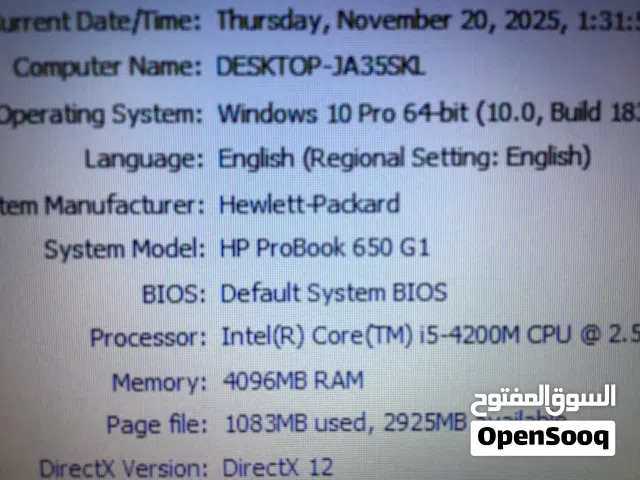 Hp pro book 650 G1