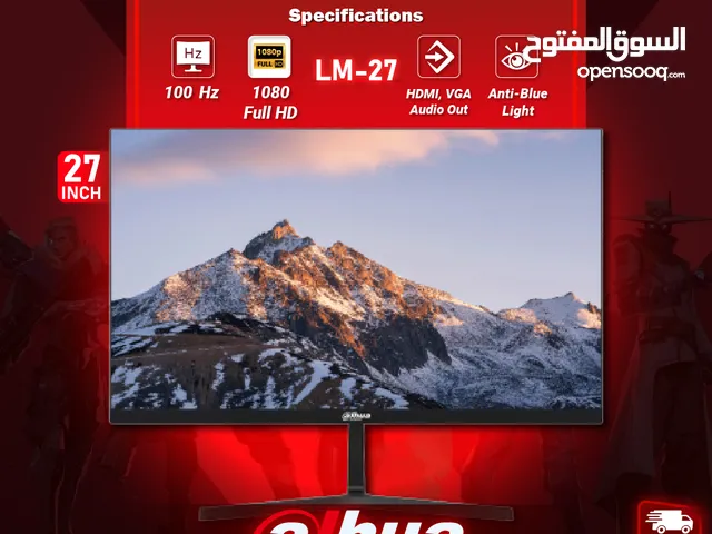 شاشة داهوا 24 انش / بوصة 1080 Dahua LM-27 Monitor- Anti-Blue Light - HDMI -Free Sync - VGA