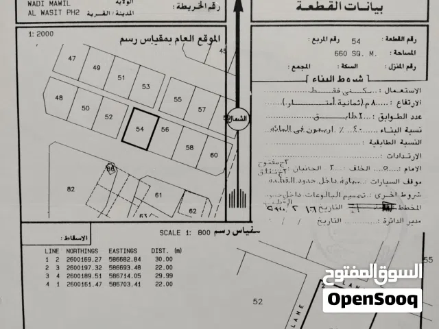Residential Land for Sale in Al Batinah Wadi Al Ma'awal