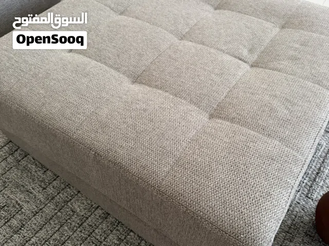 Grey 3+2 seater sofa with ottoman