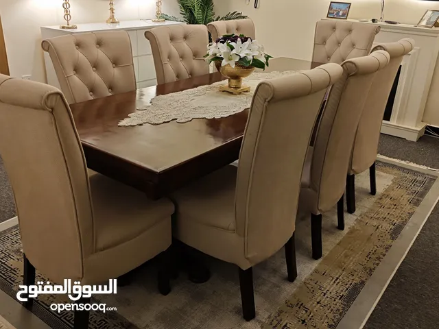 طاولة طعام 10 كرسي خشب زان طبيعي