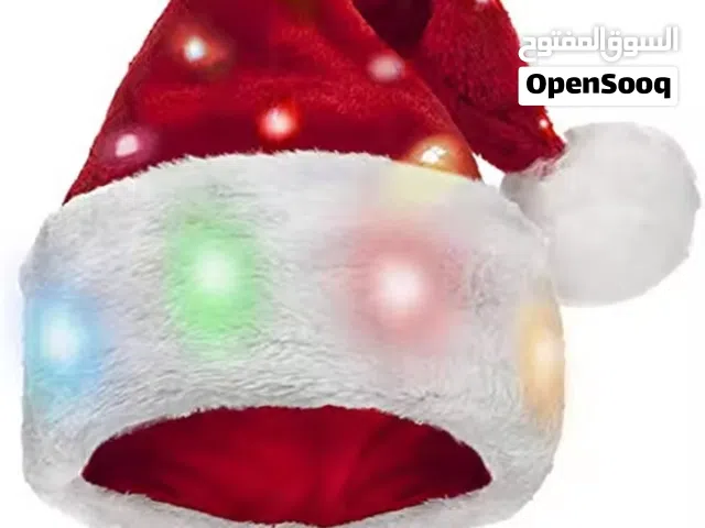 Santa Hat LED Light New Year Cute Kids Adults Caps 20 LED lights Each item