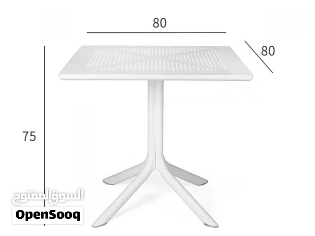 Outdoor square Table 80CM white