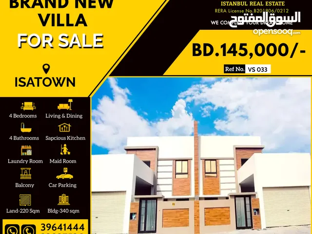 Brand new Villa for Sale in Isatown near Central Market BD.145,000/-