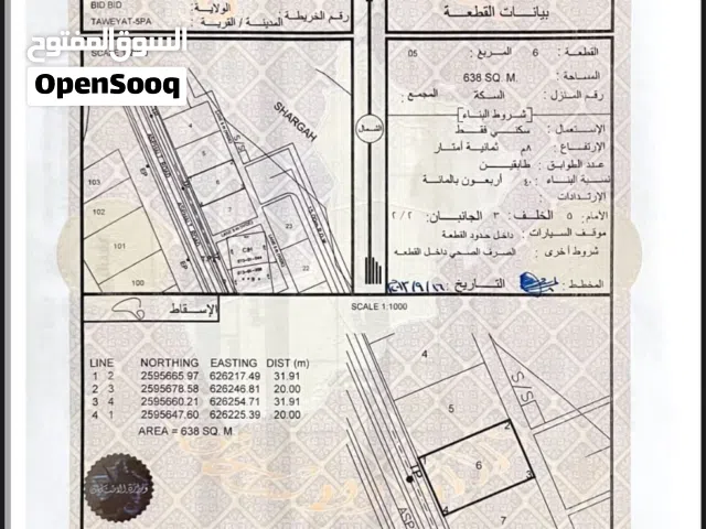 أرض سكنية في الطويات المسفاة