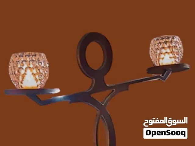 شمعدان ديكوري معدني – تصميم فني مميز شمعدان طاولة فاخر تصميم عصري – قطعة فنية