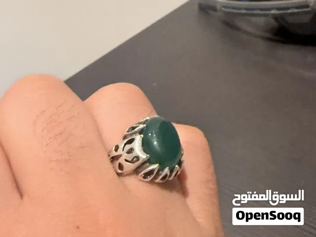 للبيع او البدل خواتم فضه عقيق وفيروز