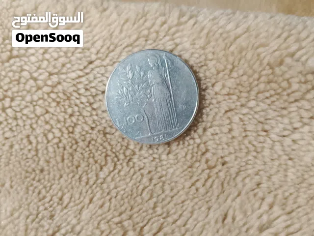 عمله ايطالية نادره 100 ليره تاريخ 1981 حرف R بحاله جيده و ممتازه