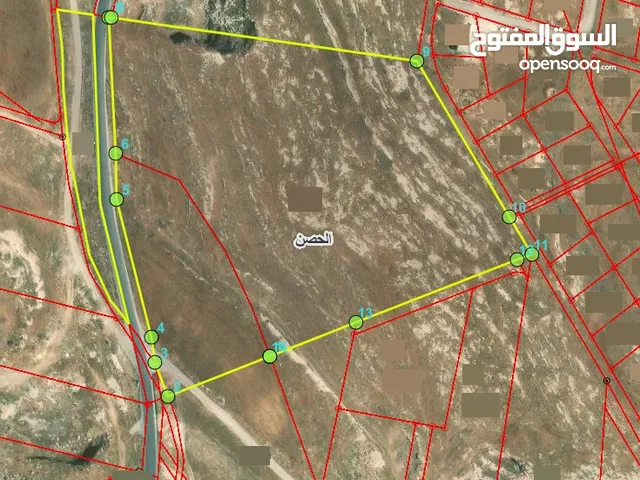 قطعة ارض للبيع الحصن - جنوب طريق اربد الدائري