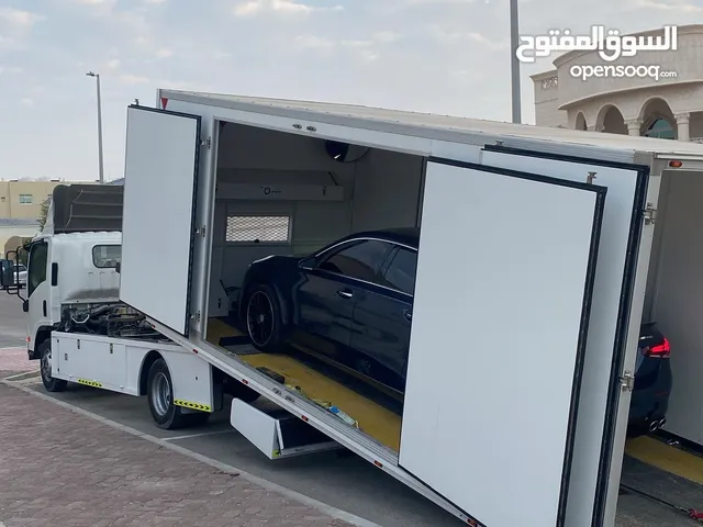 سطحه كرين ونش مغلقه VIP لنقل جميع السيارات داخل وخارج الدولة الى جميع دول مجلس التعاون الخليجي