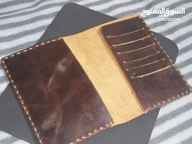محفظة جلد طبيعي يدوي لل ATMs Cards والنقود الورقية