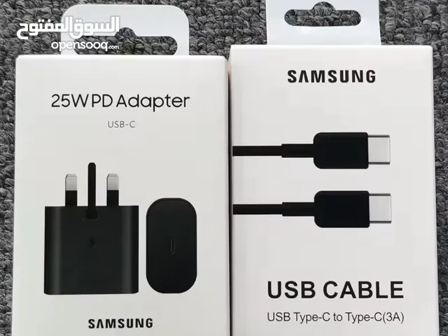 شاحن سامسونج اصلي منفذ UK مع سلك نوع Type-C to Type-C