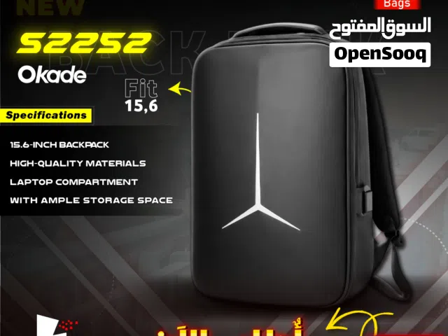 Okade Tesla S2252 15.6 Inch Backpack شنطة لابتوب لون اسود شكل مميز