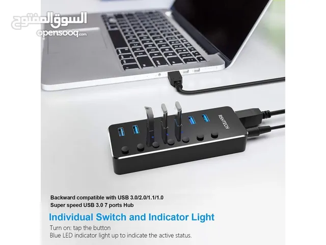 RSHTECH 7 PORT USB 3.0 HUB تحويلة الكل في واحد  دوكسيتشن -هب