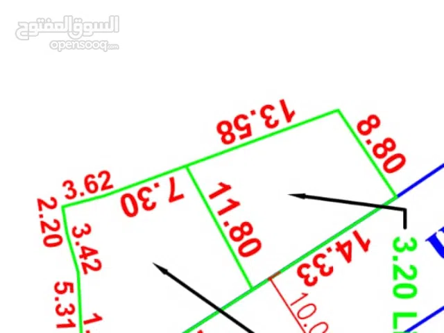 للبيع عرض ثلاث لبن ونص حده خلف مطعم القله