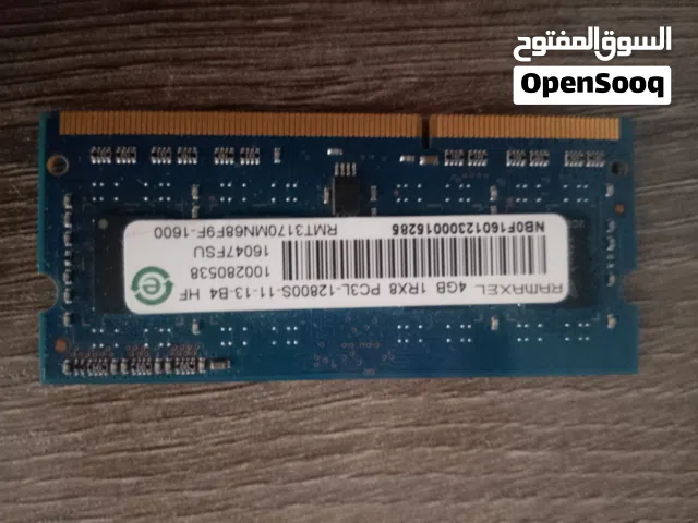 رام لابتوب Ramaxel 4GB DDR3L PC3L-12800S بحالة ممتازة للبيع