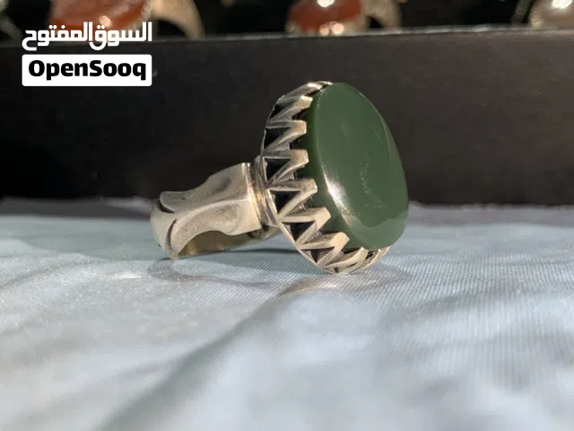 خاتم عقيق يماني أخضر