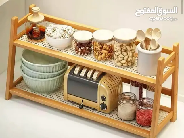 #رف #خشب #البامبو #طابقين توفر بحجمين الكبير والوسط