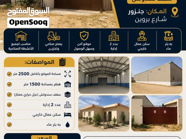 موقع هنقر للايجار سقف سندوتش في جنزور شارع بروين