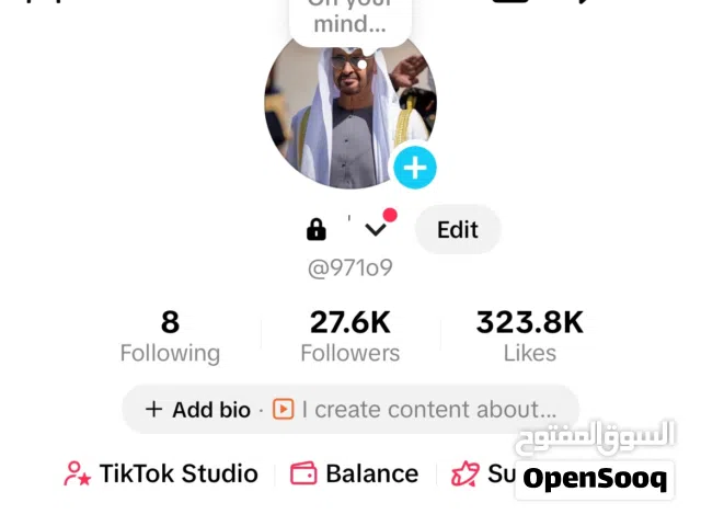 حساب تيك توك 27K ومشاهداته 9 مليون