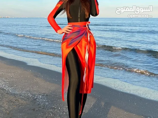 irendsChoices Swim Shayni Ombre Zipper Front قطعة واحدة ملابس سباحة مع تنورة شاطئ مع بنطال شاطئ،