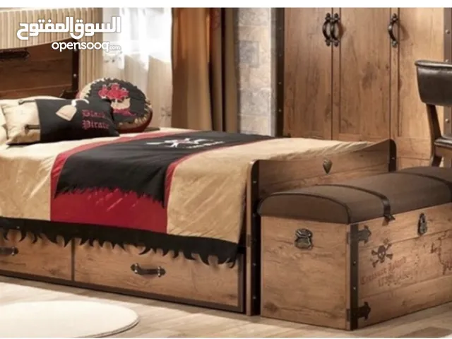 Bed with Mattress with pirate chest,wardrobe and Dressing Table