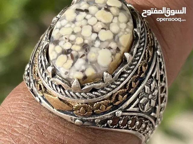 خاتم عقيق جلد الحيه الفاخر