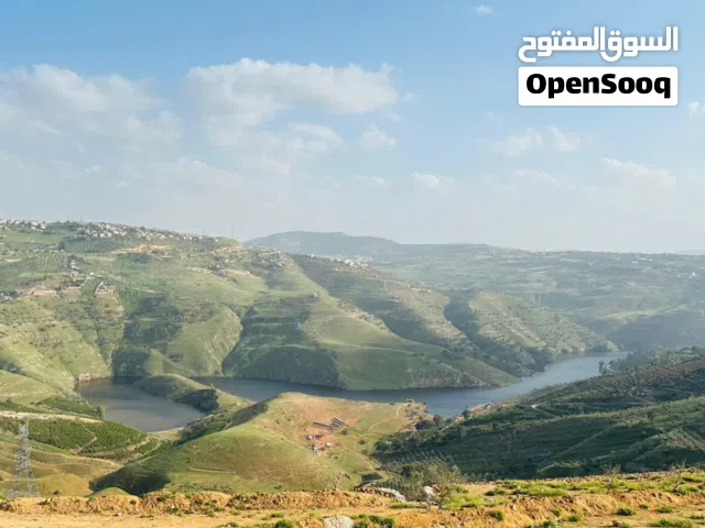 اجمل قطعه ارض في جرش مطله على سد الملك طلال في مزرعه المجدل مستويه مثل الكف