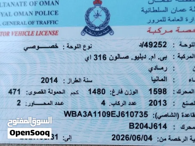 2014 بي ام دبليو الفئة 3 316