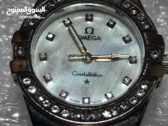 ساعة أوميغا سويسرية نسائية مرصعة