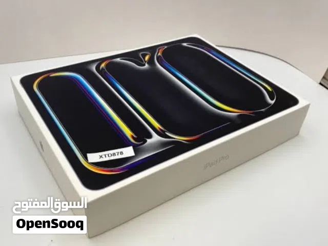 ايباد برو 13 معالج M5 مساحة 512 gb يدعم بطاقة السيم شريحة cell سيم كارد اللون الأسود جديد ضمان سنة