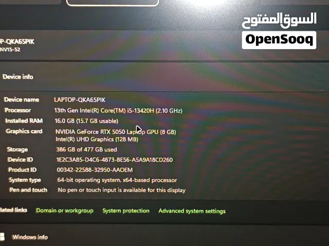 Acer nitro v15 I5 13th gen 16Gb RAM RTX5050 8Gb VRAM استعمال ثلاث اسابيع فقط