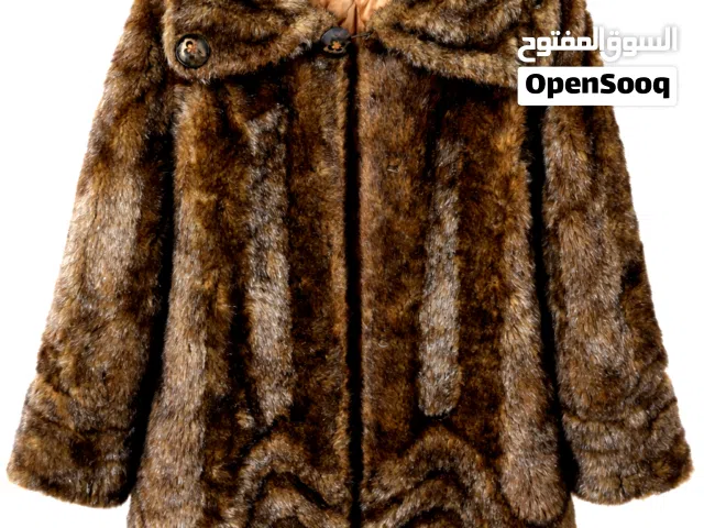 جاكيت فرو نسائي طويل – قياس XL – حالة ممتازة