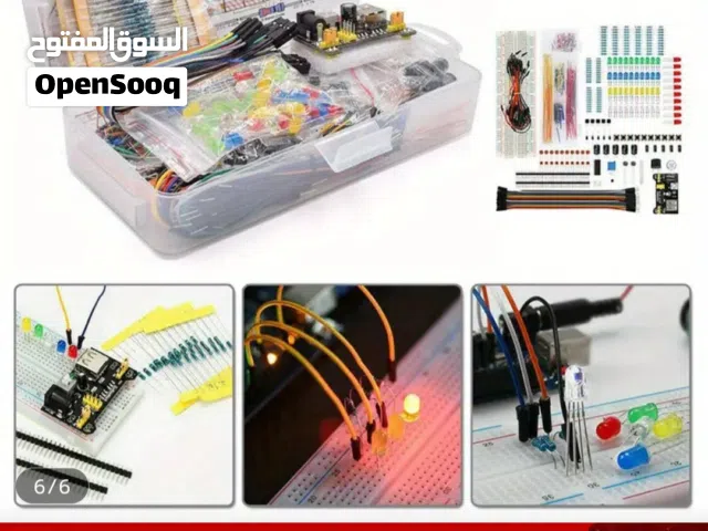 قطع الكترونية و اروينو و لوحة التجارب الالكترونية مقاومات مكثفات
