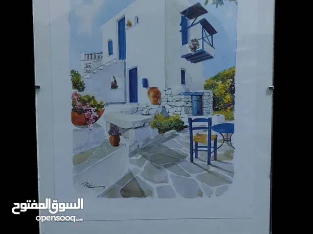 لوحه فنية  بالرسم المائي (يوناني)