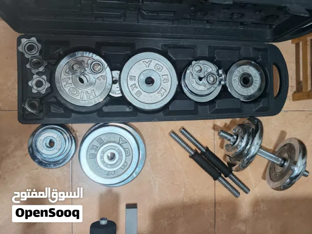 full weight lifting set 70kg with adjustable bench press. مجموعة رفع أثقال كاملة 70 كجم مع مقعد ضغط