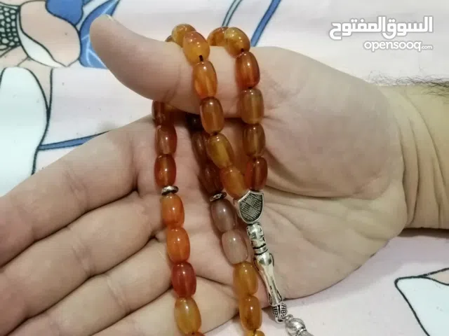 مسبحة عقيق اصلي غير معالج