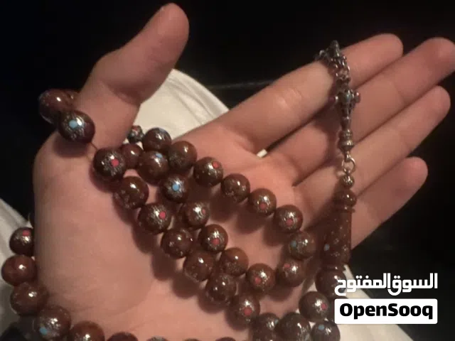 مسباح كوك مطعم بالفضه والفيروز والمرجان