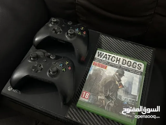 Xbox 1 500GB 2 controllers with the watch dog CD and a TV