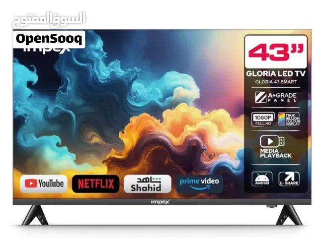 impex glory 43 inch andriod smart led tv with orignal remote control with table top stand